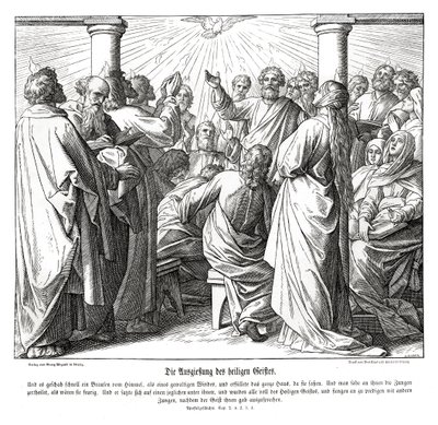 Die Apostel werden mit dem Heiligen Geist erfüllt, Apostelgeschichte von Julius Schnorr von Carolsfeld