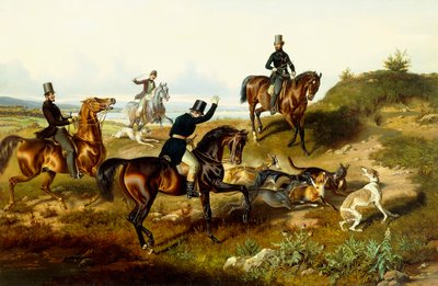 Friedrich II. mit seiner Jagdgesellschaft von Julius Zimmerman