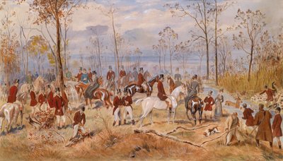 Die Jagd. Aquarell auf Papier, um 1890. Österreichische Kunst von Julius von Blaas