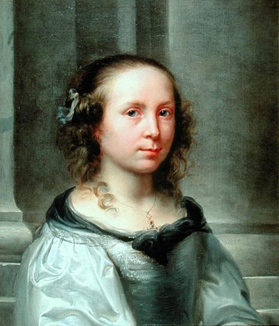 Porträt eines Mädchens mit wachsamen oder vorsichtigen Blick von Jurgen (attr. to) Ovens