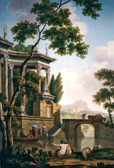 Arkadische Landschaft mit einem Grabdenkmal von Jurriaan Andriessen