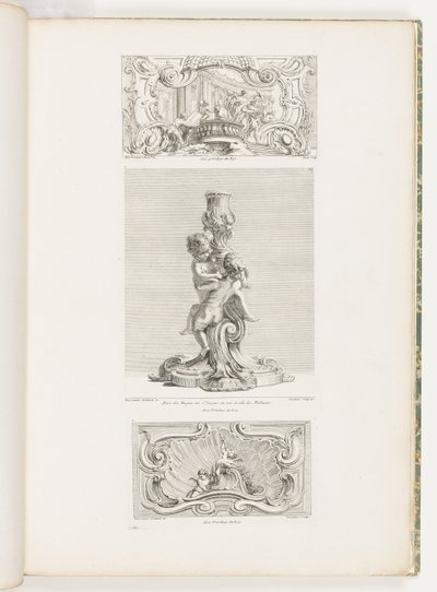 Ornamenttafel, die die Entführung der Helena darstellt, Tafel 24 in Oeuvre von Juste Aurèle Meissonnier