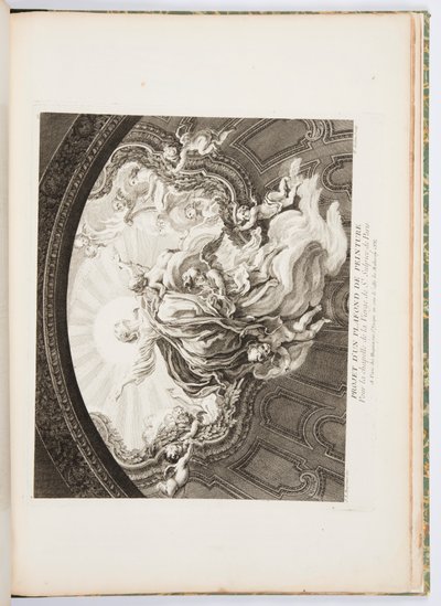 Entwurf für eine bemalte Decke für die Kapelle der Jungfrau von St. Sulpice in Paris, Platte 105, in Oeuvres de Juste-Aurèle Meissonnier von Juste Aurèle Meissonnier