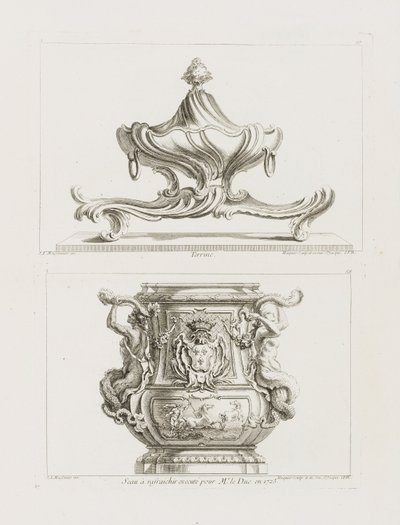 Terrine, Tafel 57 in Oeuvre de Juste-Aurèle Meissonnier von Juste Aurèle Meissonnier