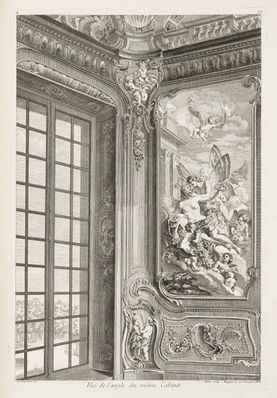 Ansicht der Ecke des gleichen Kabinetts, 2. Tafel von Juste Aurèle Meissonnier