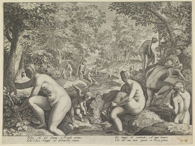 Badende Frauen und Männer von Justus Sadeler (attributed to)
