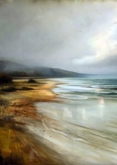 Neblige Küstenlandschaft von Justyna Jaszke