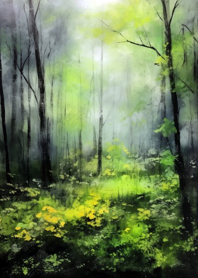 Sonniger Nebelwald von Justyna Jaszke