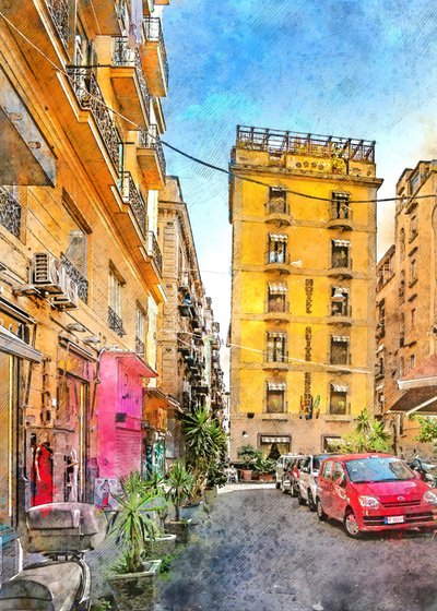 Sonnige Hotelstraße von Justyna Jaszke
