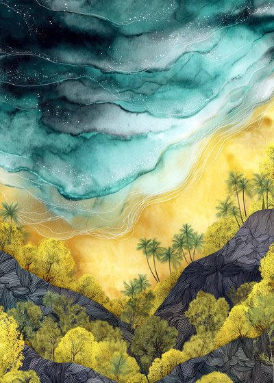 Tropische Strandansicht von oben von Justyna Jaszke