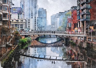 Städtische Flussarchitektur von Justyna Jaszke