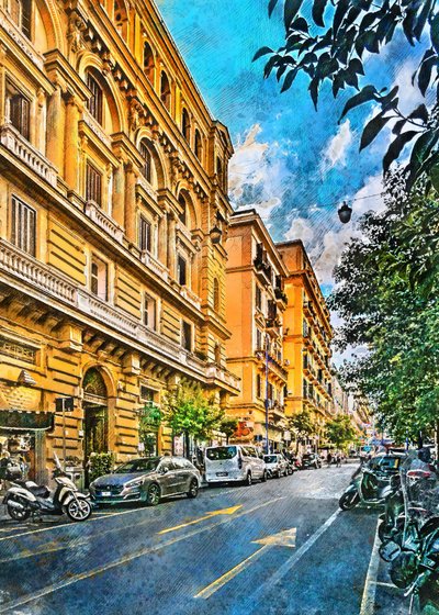 Lebendige europäische Straßenszene von Justyna Jaszke