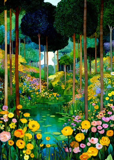Lebendiger Waldgarten-Teich von Justyna Jaszke