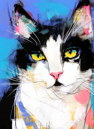 Lebendige Tuxedo Katze von Justyna Jaszke
