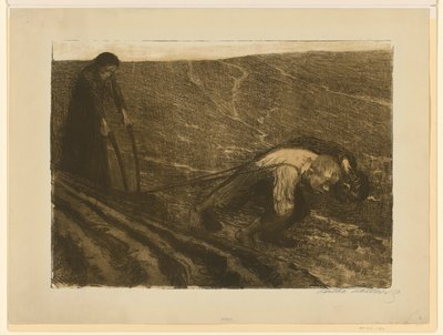 Pflugzieher und Weib (Verworfene Arbeit zu Blatt 1 aus „Bauernkrieg“, 2. Zustand) von Käthe Kollwitz