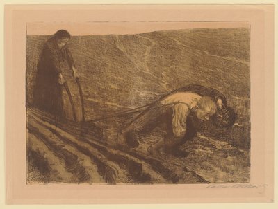 Verworfene zweite Fassung des ersten Blattes aus dem Zyklus Bauernkrieg von Käthe Kollwitz