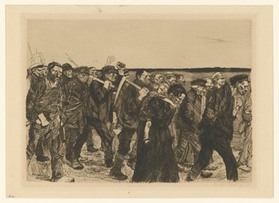 Weberzug (Blatt 4 aus "Ein Weberaufstand", 2. Zustand) von Käthe Kollwitz