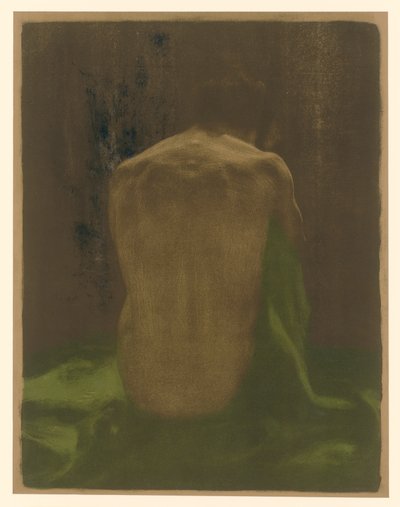 Weiblicher Rückenakt auf grünem Tuch (2. Zustand) von Käthe Kollwitz
