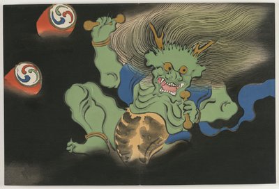 Blumen von hundert Welten (Momoyogusa): Donnergott von Kamisaka Sekka