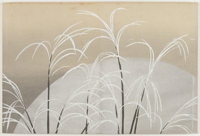 Blumen von hundert Welten (Momoyogusa): Susuki-Gras im Mondlicht von Kamisaka Sekka