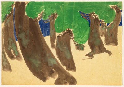 Blumen von hundert Welten (Momoyogusa): Vom Wind verwehte Kiefern (Sonarematsu) von Kamisaka Sekka