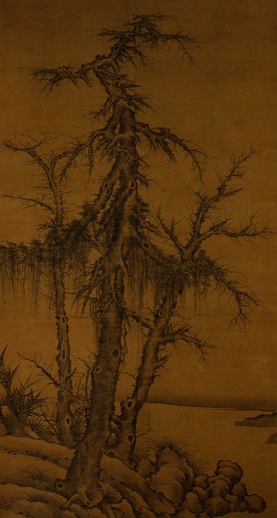 Alte Bäume, Bambus und Felsen, ca. 1300 von Kan Li