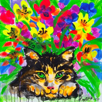 Bunte Gartenkatze von Kanat Ibragimov