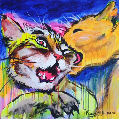 Furchtlose Katzenumarmung von Kanat Ibragimov