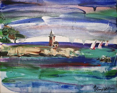 Lebhaftes Leuchtturm-Meereslandschaft von Kanat Ibragimov