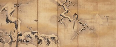 Vögel in der Landschaft, erste Hälfte des 17. Jahrhunderts von Kano Naonobu