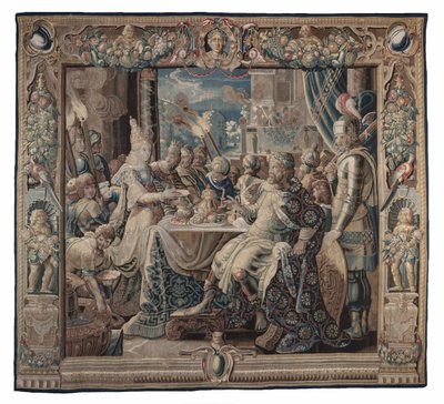Kleopatra unterhält Antonius; Wandteppich, um 1640 von Karel van II Mander
