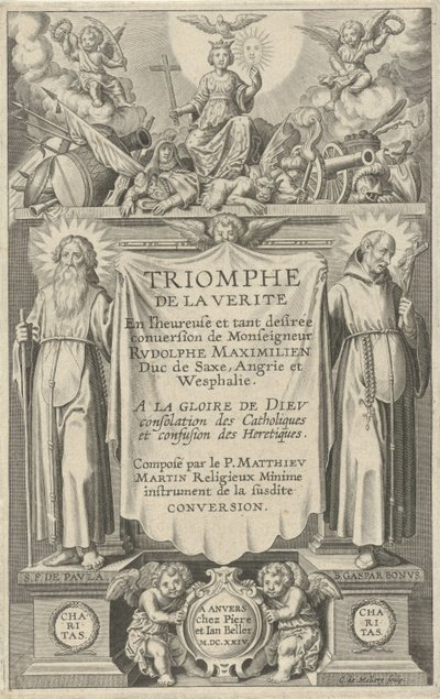 Titelblatt für: Triomphe de la Verite, 1624 von Karel van Mallery