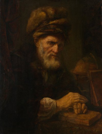 Ein alter Mann mit Pelzmütze von Karel van der Pluym