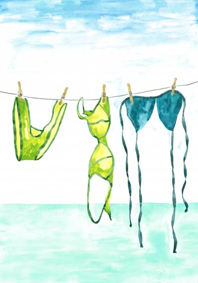 Sommerbadeanzüge Trocknen von Karen Menzenbach