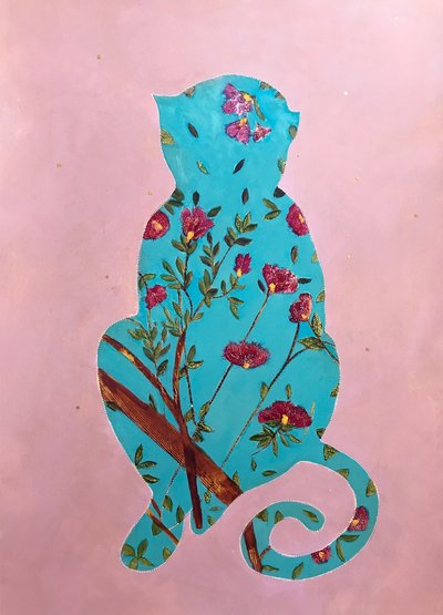 Florale Affensilhouette von Karenina Fabrizzi