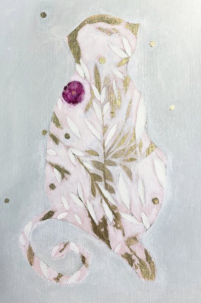 Rosa botanische Katze von Karenina Fabrizzi