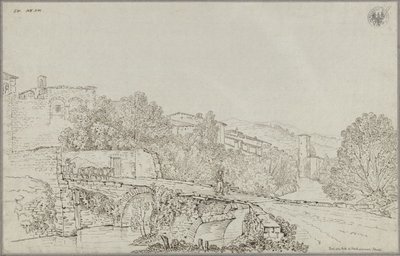 Ansicht von Rieti in den Apenninen mit der Brücke über den Velino von Karl Friedrich Schinkel