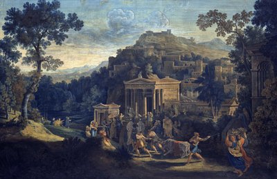 Antike Stadt an einem Berg von Karl Friedrich Schinkel