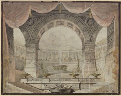 Armida. Oper von Christoph Willibald Gluck. Entwurf zur 7. Dekoration. Prunksaal im Palast der Armida von Karl Friedrich Schinkel