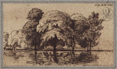 Baumpartie am Wasser von Karl Friedrich Schinkel
