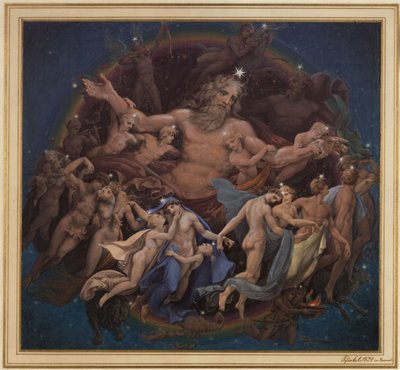 Berlin. Altes Museum am Lustgarten. Entwurf zum Wandbild „Uranus und der Tanz der Gestirne“ von Karl Friedrich Schinkel