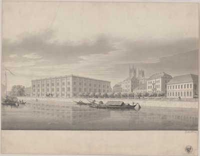Berlin. Bauakademie. Perspektivische Ansicht von der Schlossbrücke von Karl Friedrich Schinkel