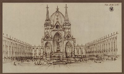 Berlin. Entwurf zu einem Dom als Denkmal für die Befreiungskriege (Befreiungsdom) von Karl Friedrich Schinkel