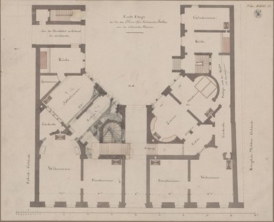 Berlin. Feilnerhaus. Grundriss des ersten Geschosses von Karl Friedrich Schinkel