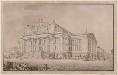 Berlin. Schauspielhaus auf dem Gendarmenmarkt. Perspektivische Ansicht von Karl Friedrich Schinkel