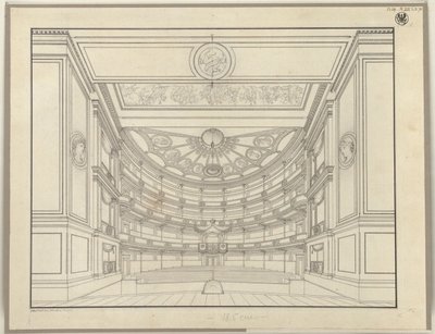 Berlin. Schauspielhaus auf dem Gendarmenmarkt, Zuschauerraum von Karl Friedrich Schinkel