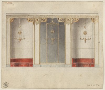 Berlin, Wilhelmstraße 102. Palais des Prinzen Albrecht von Preußen, Entwurf zum Marmorsaal von Karl Friedrich Schinkel