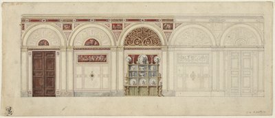 Berlin, Wilhelmstraße 102. Palais des Prinzen Albrecht von Preußen, Entwurf zum Speisesaal von Karl Friedrich Schinkel