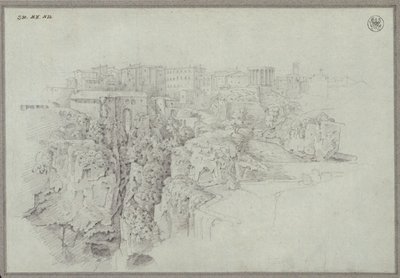 Blick auf Tivoli über das Tal des Aniene von Karl Friedrich Schinkel
