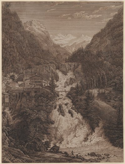 Der Wasserfall bei Wildbad Gastein von Karl Friedrich Schinkel